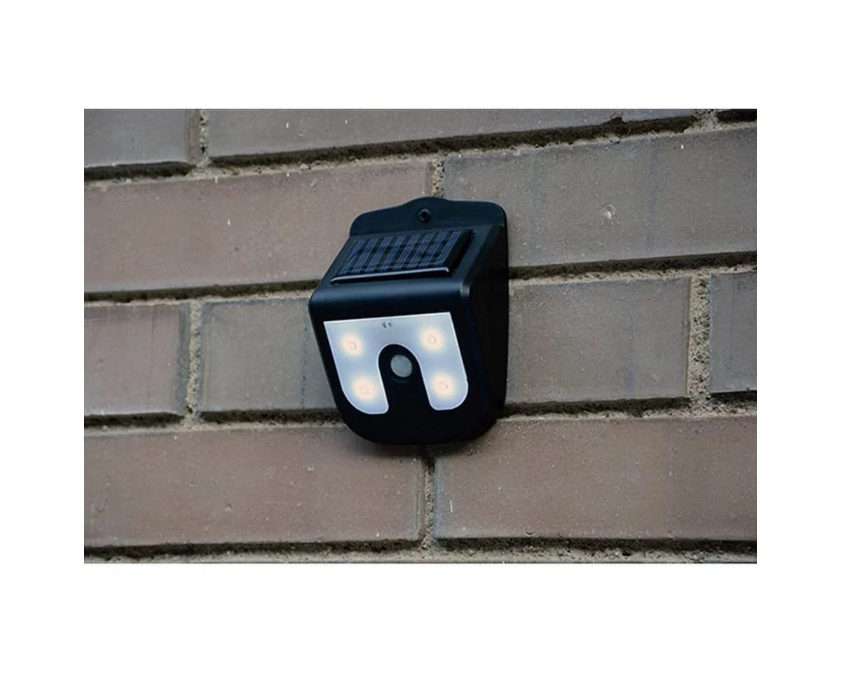 Best Direct® Vigilamp Solarleuchte mit Bewegungssensor, 4 LEDs, Schwarz, IP44