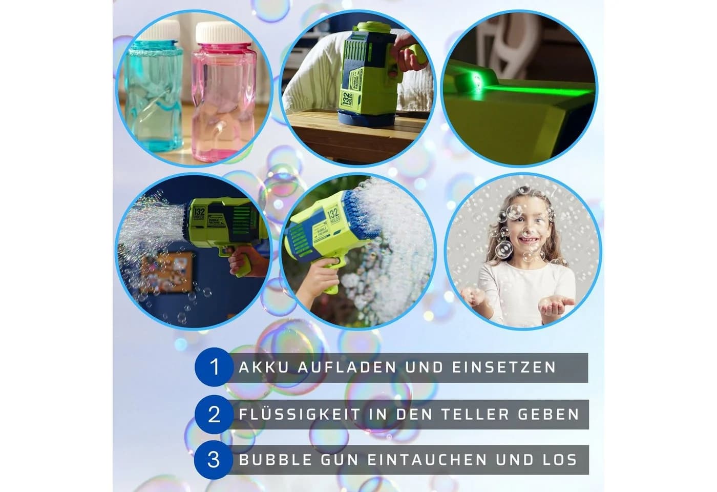 Starlyf Seifenblasenpistole Bubble Spray Grün/Blau - Bild 3