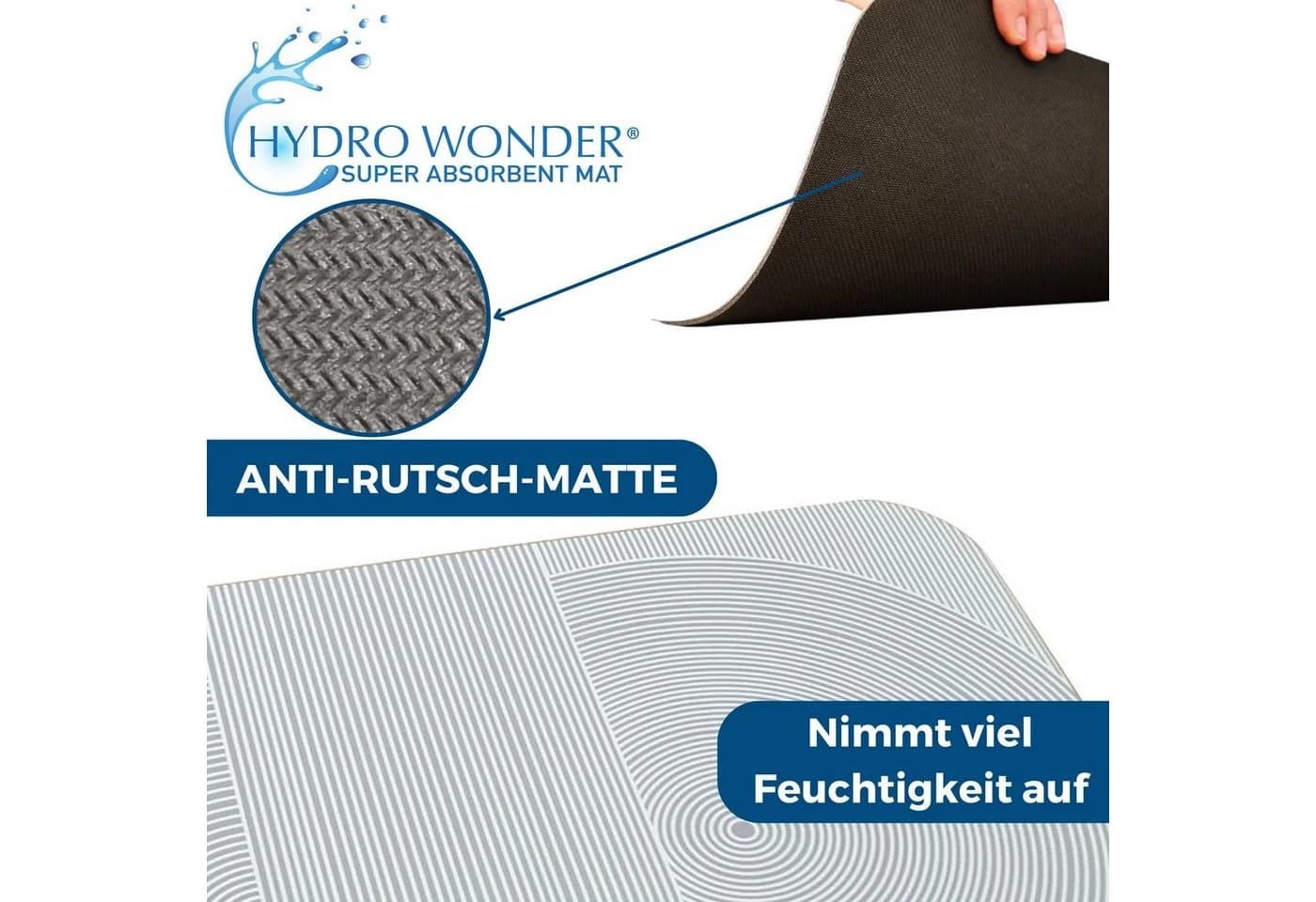 Best Direct® Badematte Hydrowonder Super Absorbent Grau