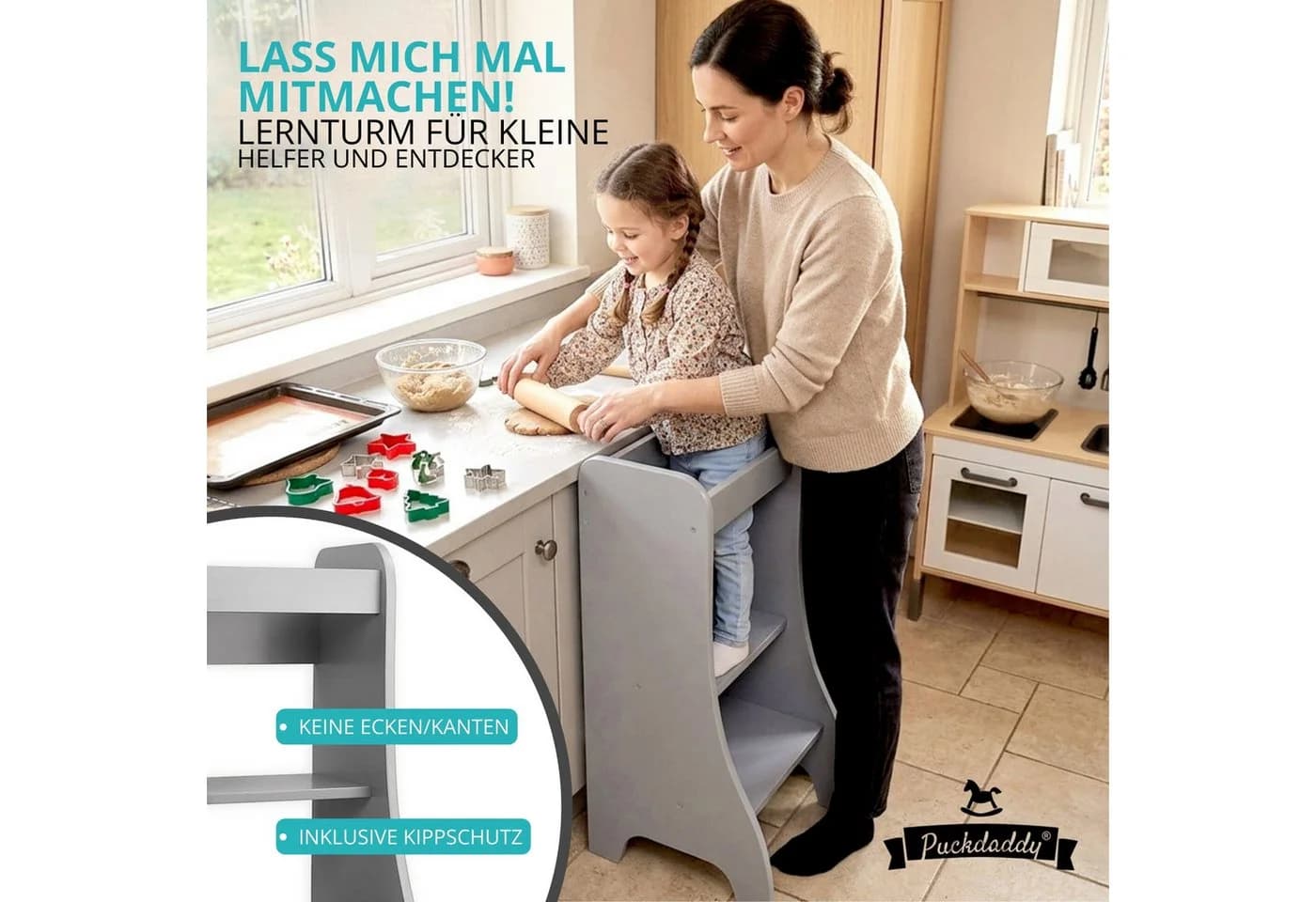Puckdaddy GmbH Stehhilfe Turmine Lernturm Grau - Bild 3