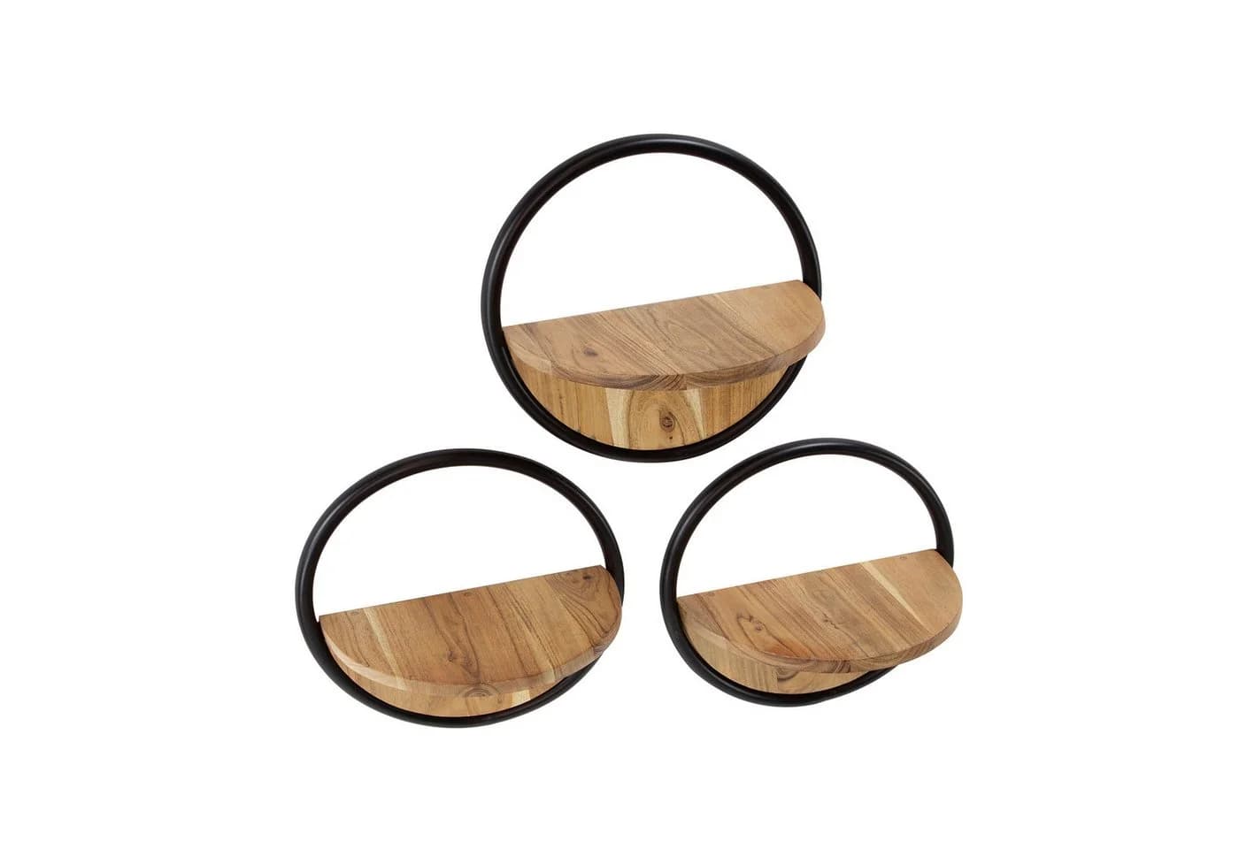 Sitheim-Europe Wandregal Round Set Massiv Akazie 3-tlg. - Bild 3