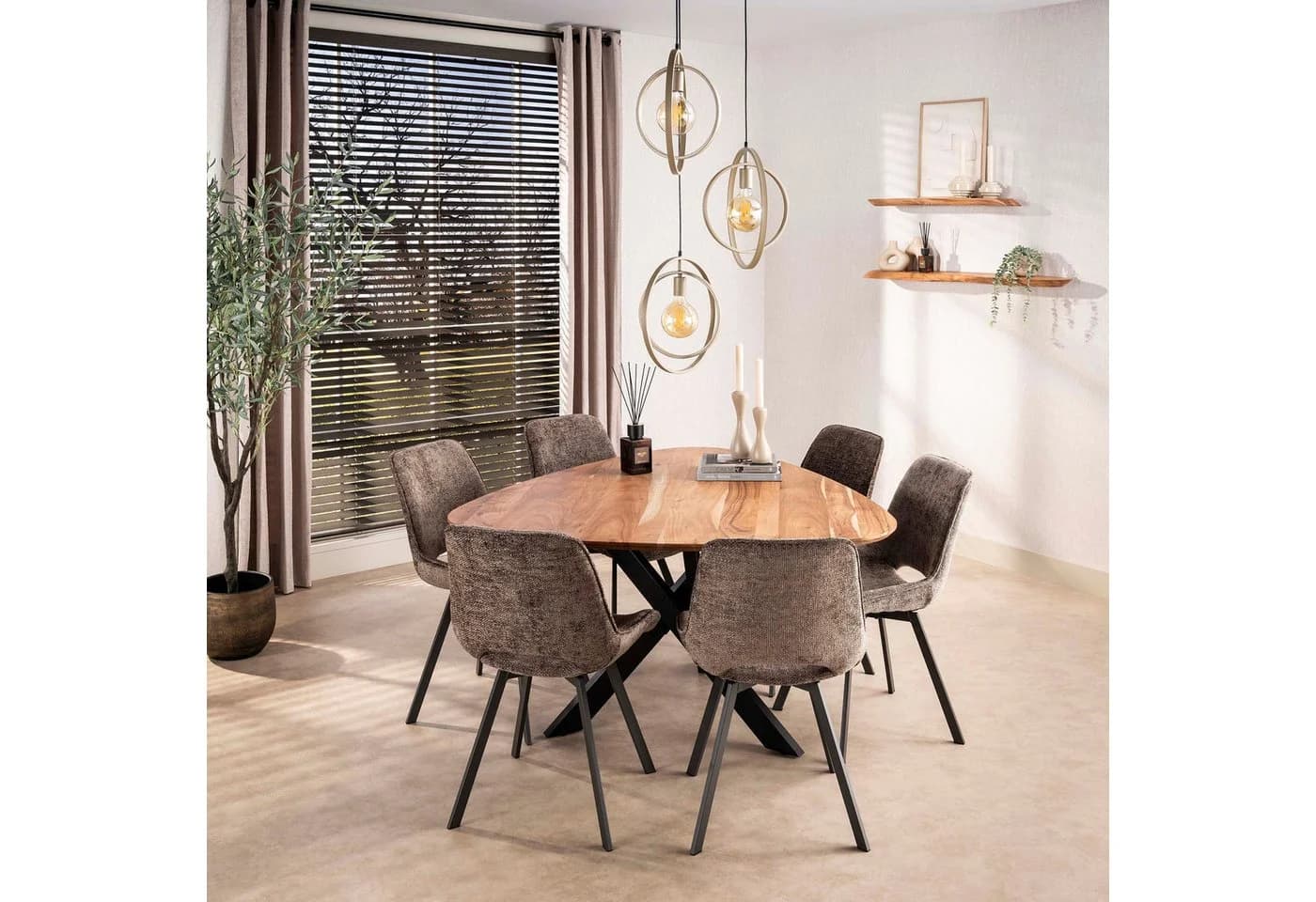 Sitheim-Europe Esstisch Triangle 135x135cm Massiv Akazie