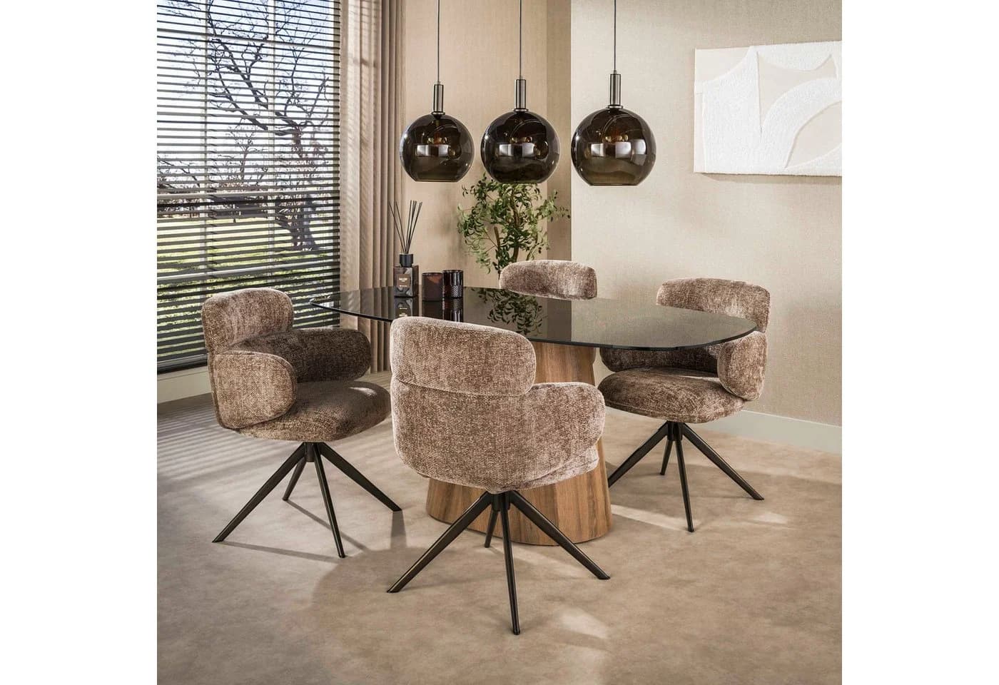 Sitheim-Europe Esstisch TINTO CENTRO Oval Braun Bronze Glas - Bild 3
