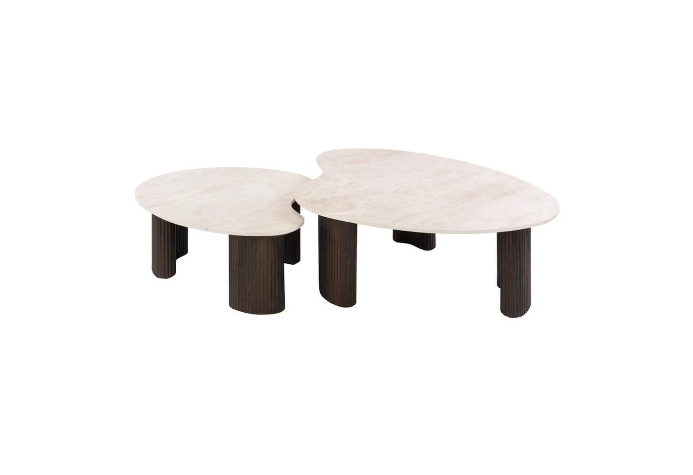 Sitheim-Europe CERAMO aperto Couchtisch 2er Set 3D Keramik Dunkelbraun - Bild 5