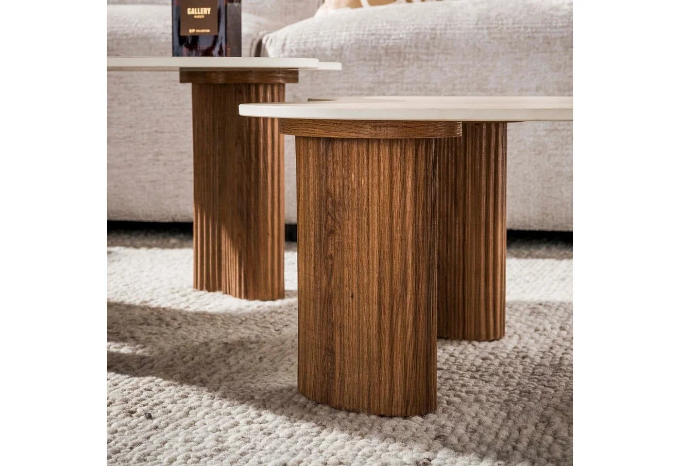 Sitheim-Europe CERAMO 2er Set Couchtisch Keramik Braun Beige - Bild 5