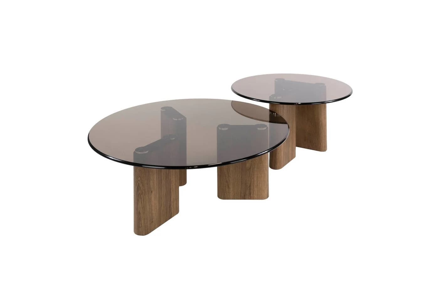 Sitheim-Europe Couchtisch TINTO rund 2er Set Bronzefarbenes Glas - Bild 3