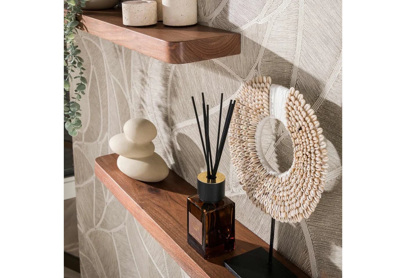Sitheim® Wandregal-Set 3-tlg. Akazienholz Braun Massivholz