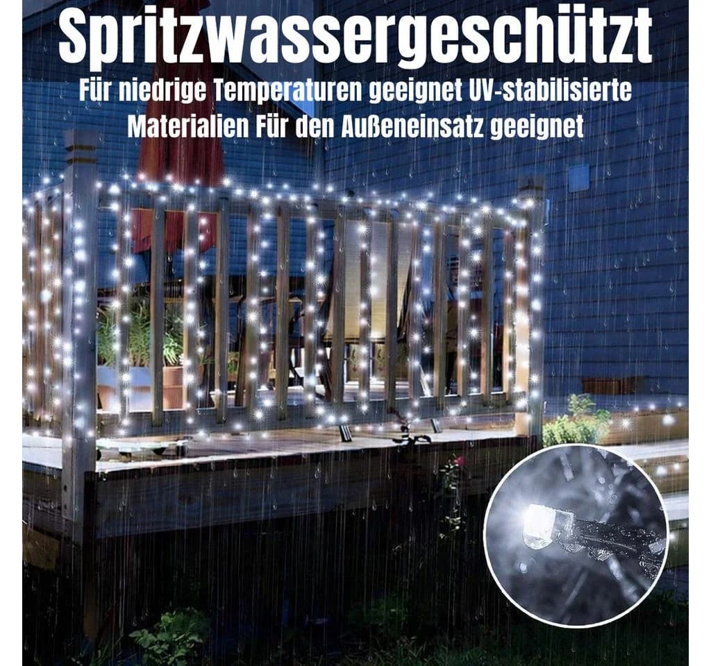 Ollny LED-Lichterkette 500-flammig 8 Modi IP44 Innen & Außen - Bild 4