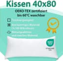 Livessa Kopfkissen mit Bezug Anthrazit Mikrofaser Bild 4