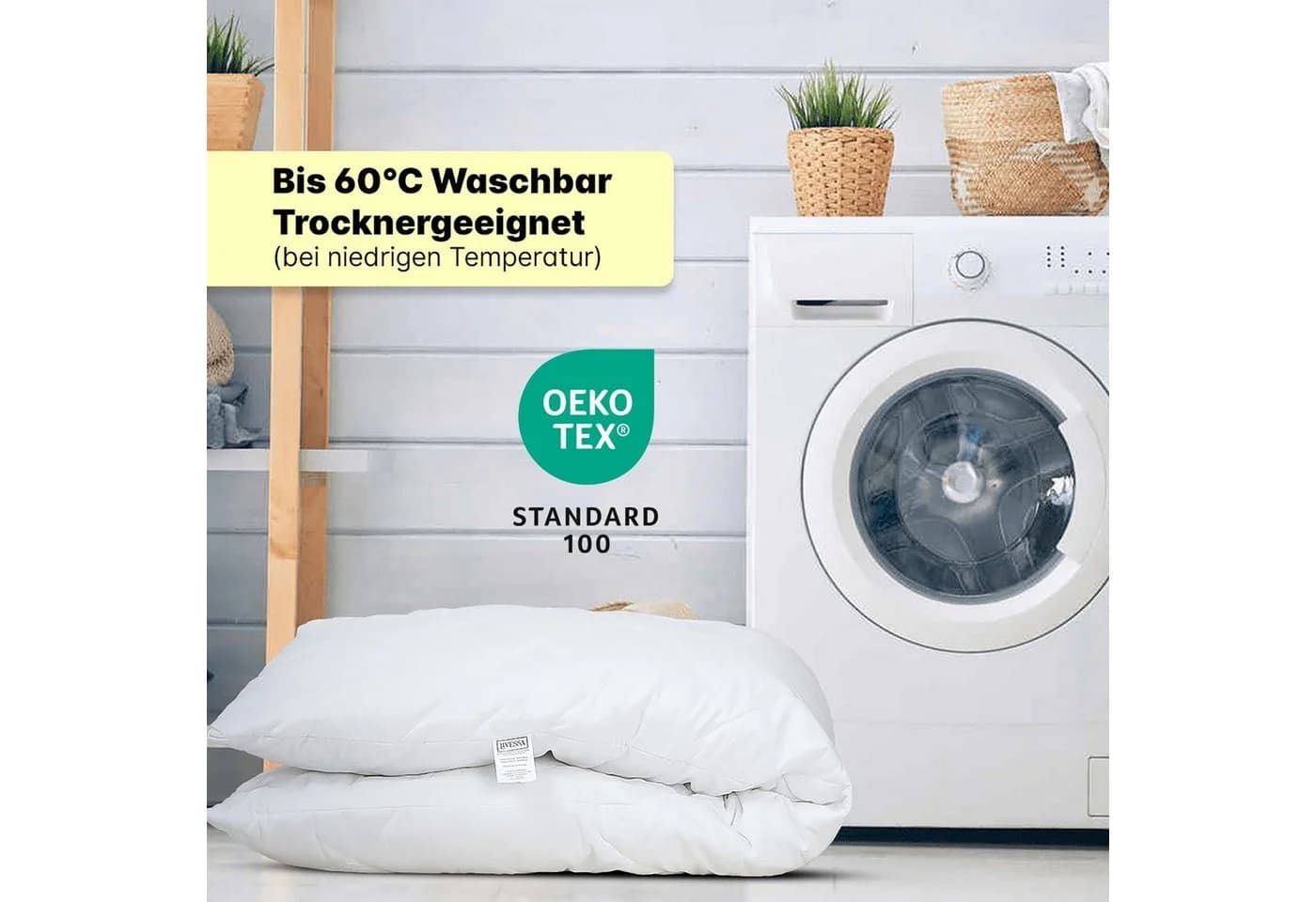 Livessa Kopfkissen mit Bezug Anthrazit Mikrofaser - Bild 5