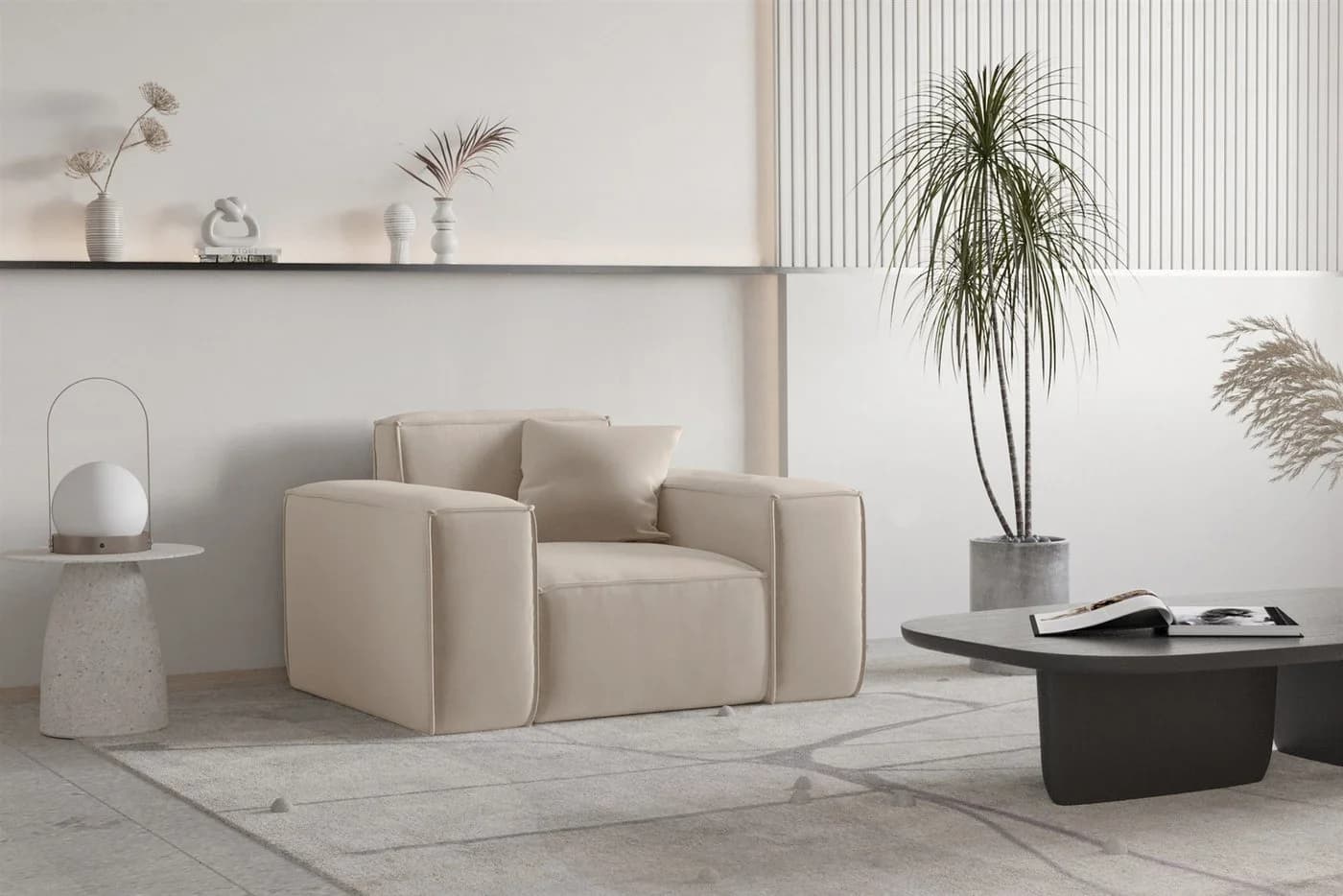 Fun Möbel Polstergarnitur Sofaset Designersofa CELES Premium 3-2-1 in Stoff - Bild 5
