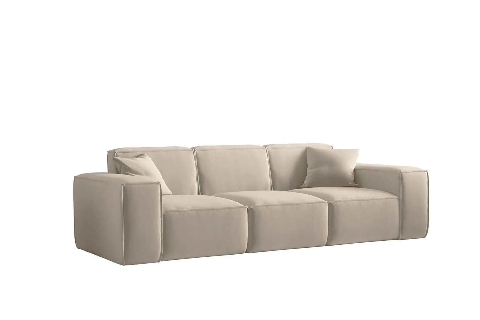 Fun Möbel Designersofa CELES PREMIUM 3-Sitzer Beige Stoff