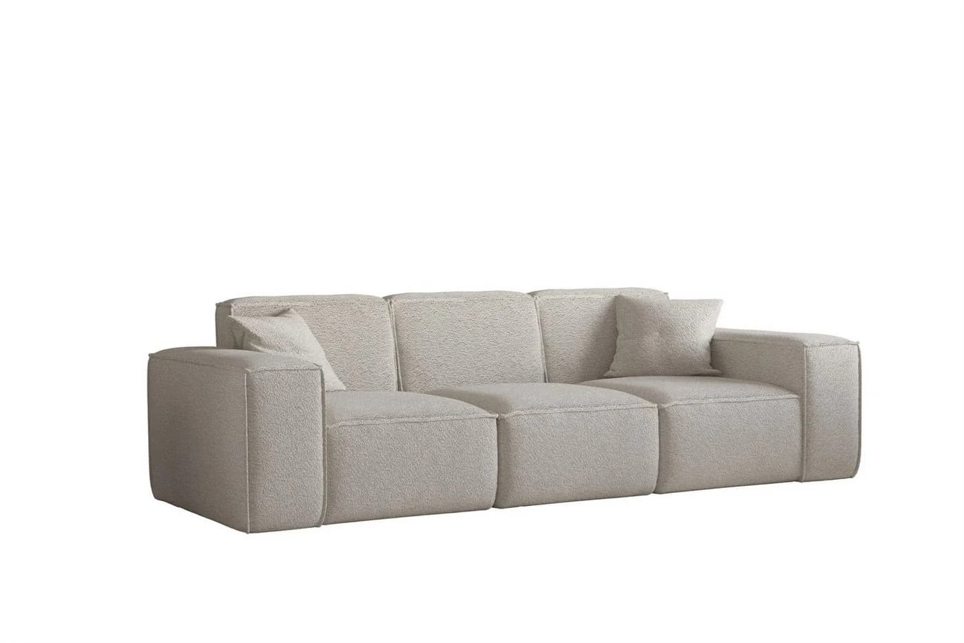 Fun Möbel Designersofa CELES PREMIUM 3-Sitzer Beige Stoff