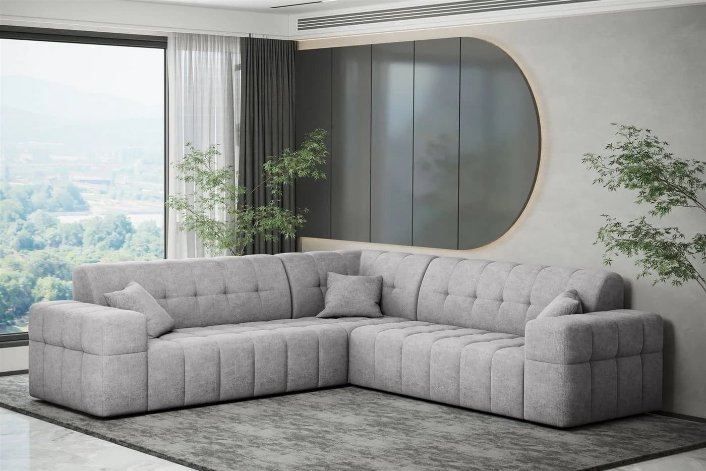 Fun Möbel Ecksofa NANCY Universal grau Stoff Harmony - Bild 2