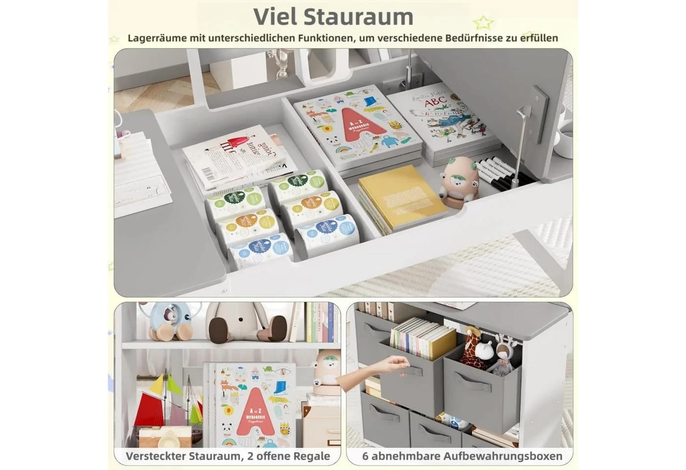 TLGREEN Kindertisch mit 2 Stühlen, Kinder Tisch Stuhl Set Holz, Maltisch für Kinder ab 3 Jahre - Bild 5