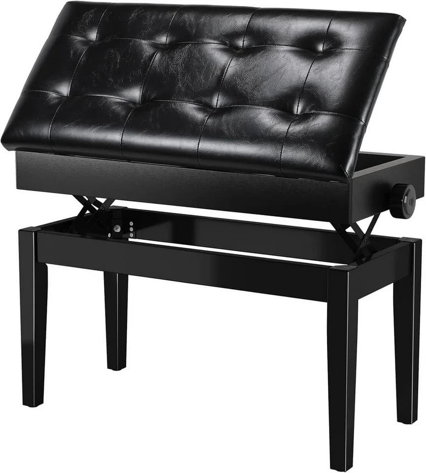 TLGREEN Klavierbank Höhenverstellbar 48-58 cm mit PU-Leder & Stauraum - Bild 2