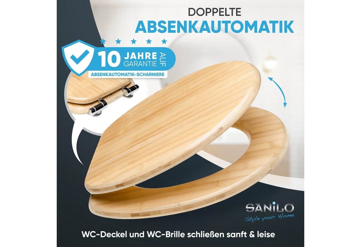 Sanilo WC-Sitz Bambus mit Absenkautomatik Universell Braun - Bild 3