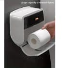 DENU-Home Toilettenpapierhalter Klopapierhalter Schrank selbstklebend ohne Bohren WC Rollenhalter, Schwarz Bild 5