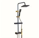 DENU-Home Duschsystem Brausegarnitur Schwarz/Gold Thermostat-Mischbatterie Bild 1