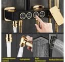 DENU-Home Duschsystem Brausegarnitur Schwarz/Gold Thermostat-Mischbatterie Bild 5