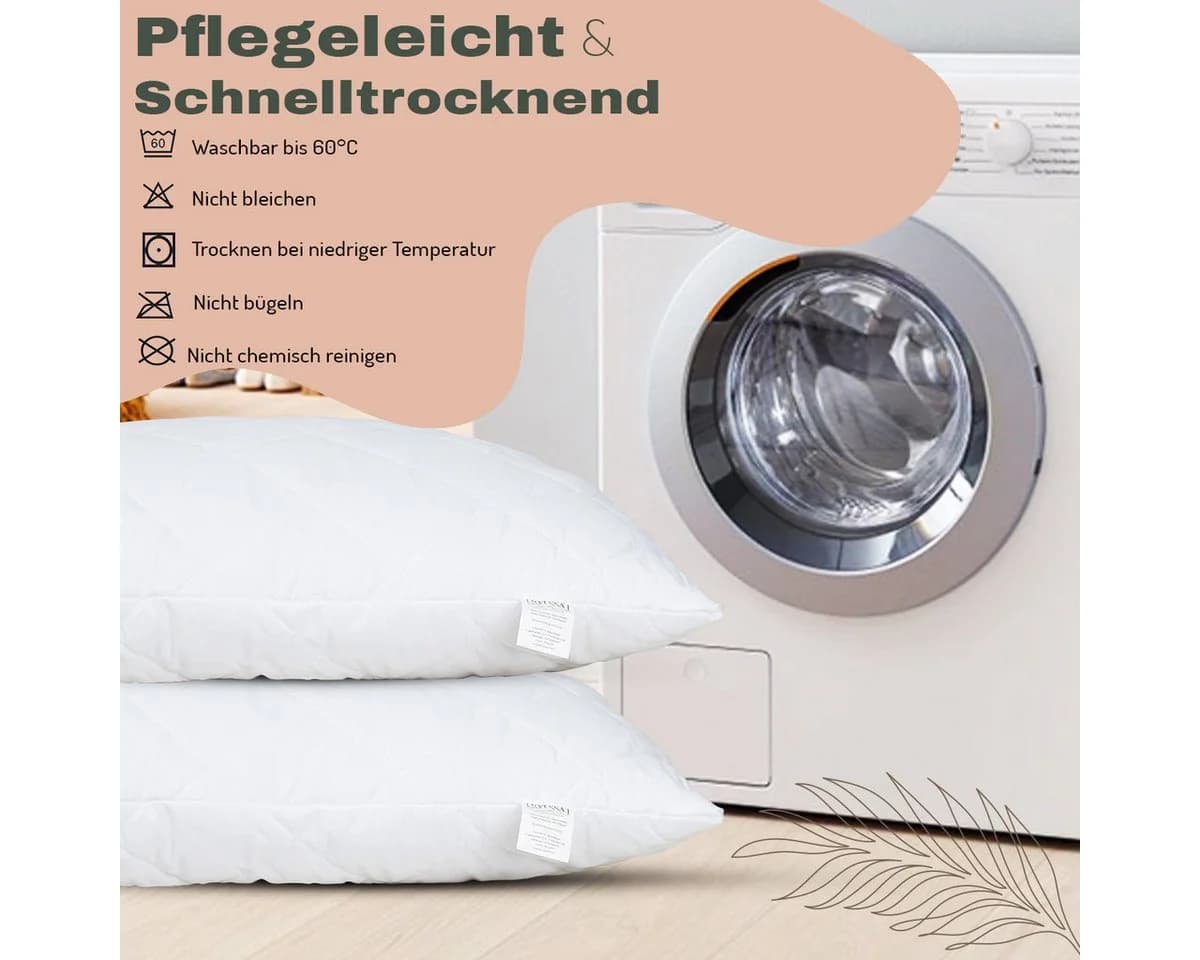 livessa Kopfkissen Microfaserkissen Hohlfaser Seitenschläfer Rückenschläfer 80x80 - Bild 5