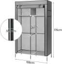 Youyijia Kleiderschrank Faltbar Grau Stoff Mit Reißverschluss Bild 3