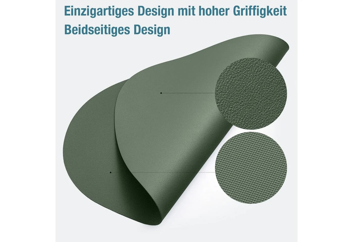 Youyijia 6er Platzset oval abwaschbar Lederoptik PVC - Bild 3