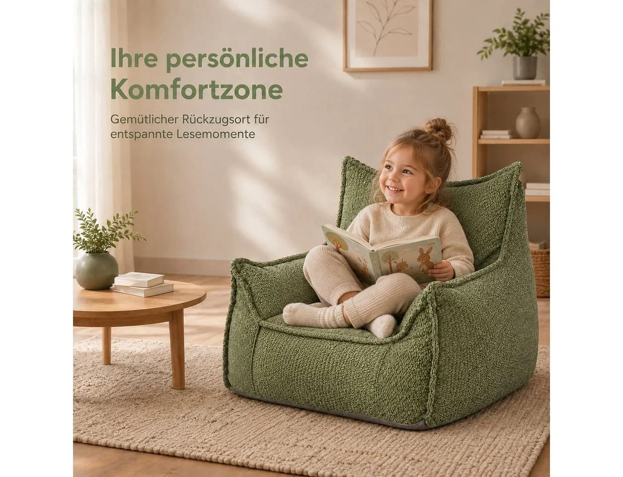 Youyijia Gartenlounge-Sessel mit Armlehnen Grün Chenille