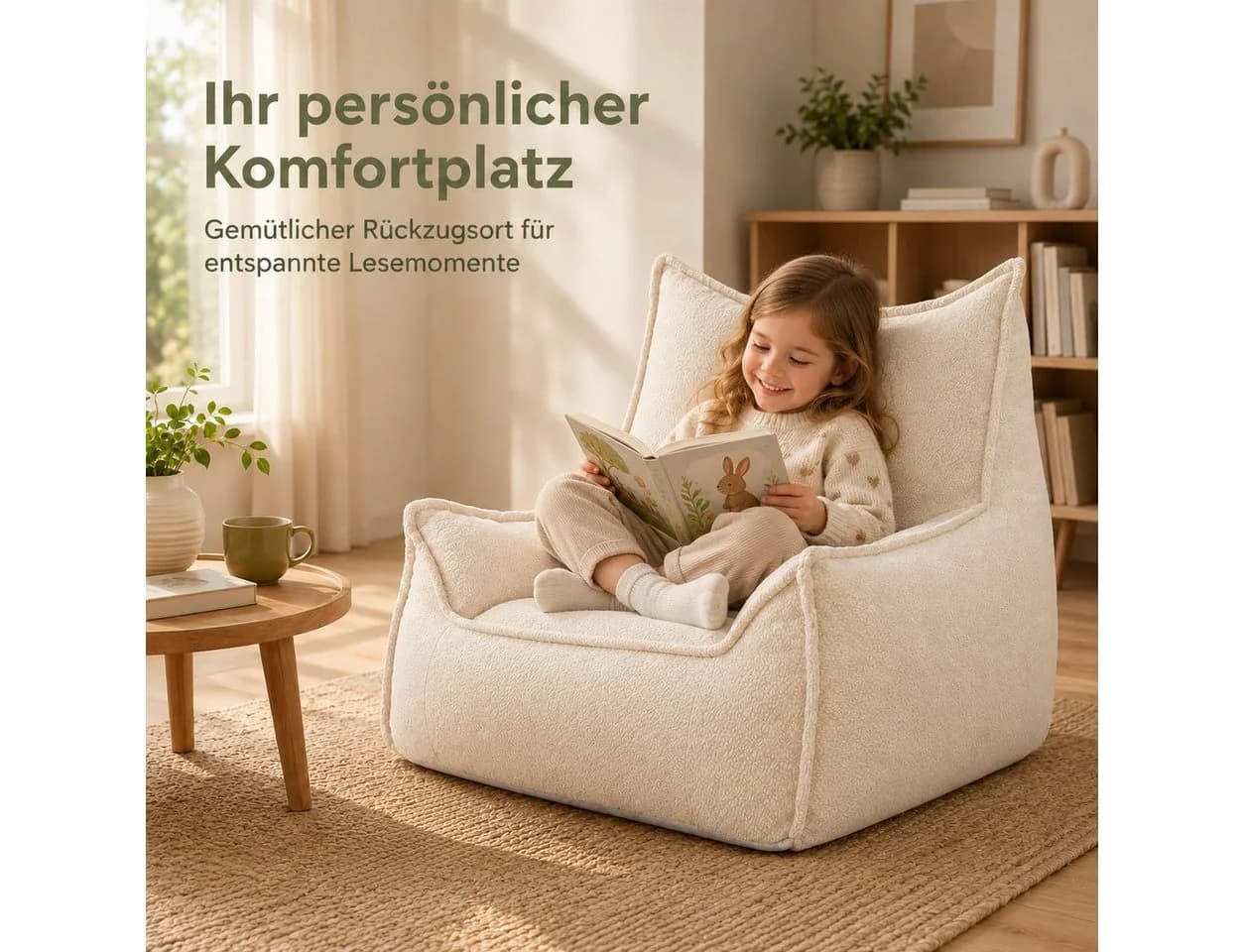 Youyijia Gartenlounge-Sessel Beige mit Armlehnen
