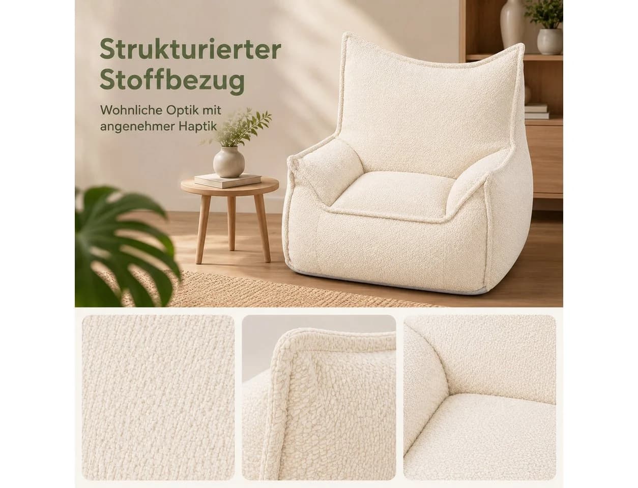 Youyijia Gartenlounge-Sessel Beige mit Armlehnen - Bild 4