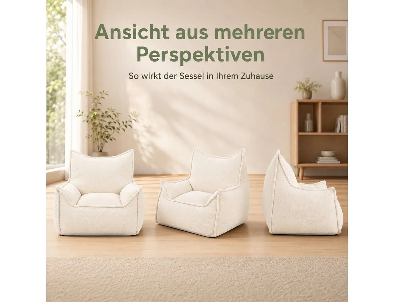 Youyijia Gartenlounge-Sessel Beige mit Armlehnen - Bild 5