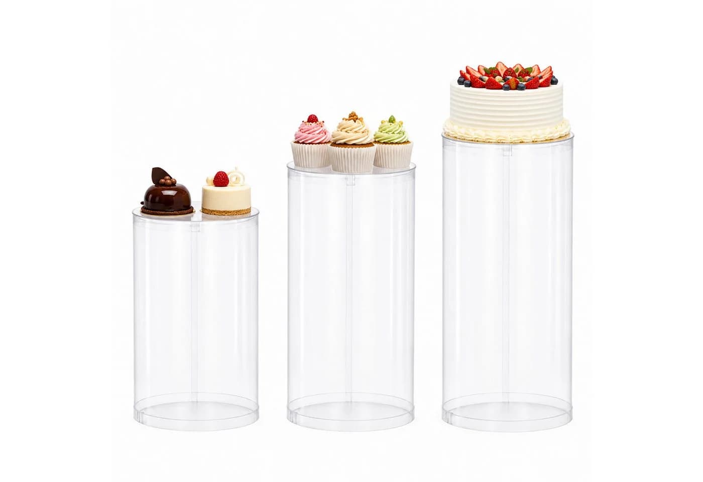 Youyijia Dekosäulen 3er Set Transparent Acryl Blumenständer - Bild 2