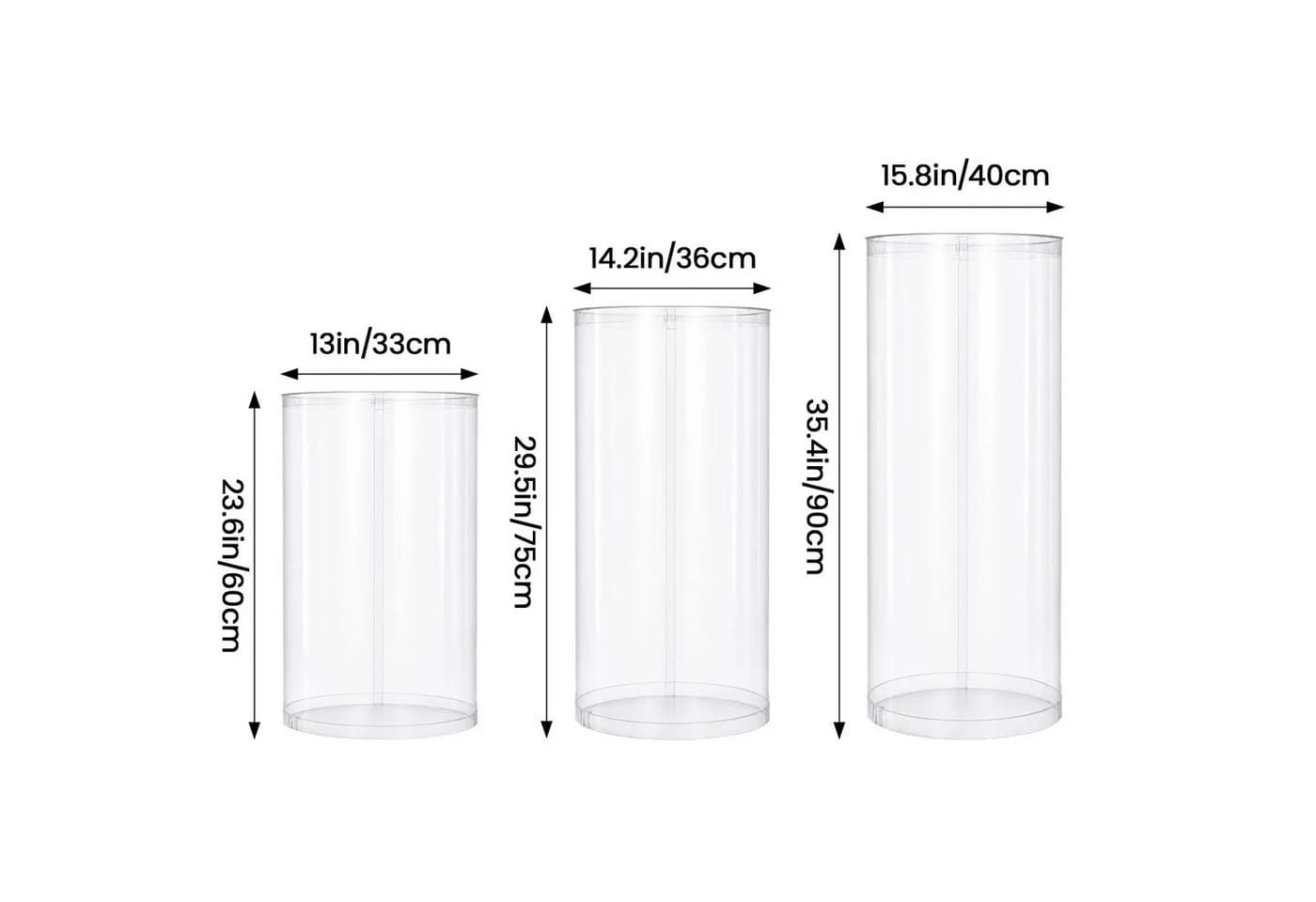 Youyijia Dekosäulen 3er Set Transparent Acryl Blumenständer - Bild 4