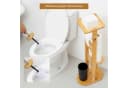 Youyijia Toilettenpapierhalter Bambus Stehend mit Klobürste & Ablage Bild 5