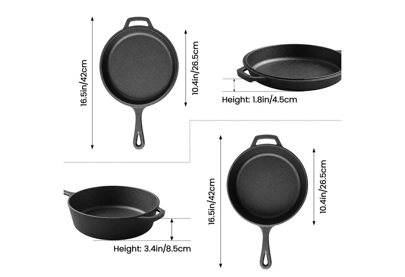 Youyijia Gusseisen Kombikocher 2-in-1 Dutch Oven mit Pfannendeckel - Bild 4