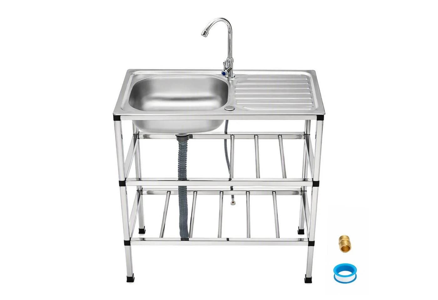 Youyijia Edelstahl Spültisch mit Wasserhahn und Abtropffläche - Bild 2