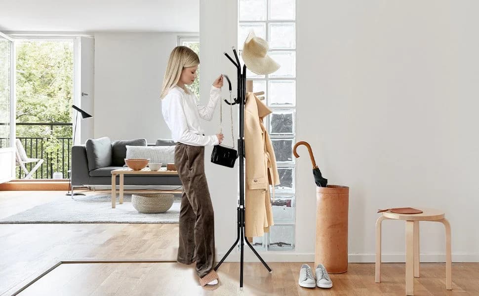 Youyijia Kleiderständer Garderobenständer 12 Haken 175 cm Schwarz - Bild 5