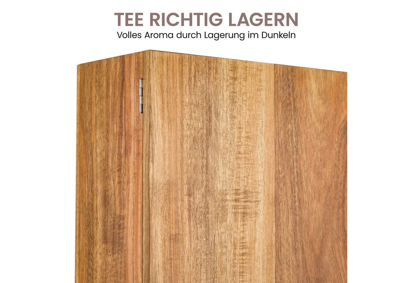 Youyijia Aufbewahrungsbox aus Holz mit Deckel, 9 Fächer für Tee & Kaffee