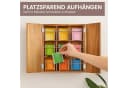 Youyijia Aufbewahrungsbox aus Holz mit Deckel, 9 Fächer für Tee & Kaffee Bild 5