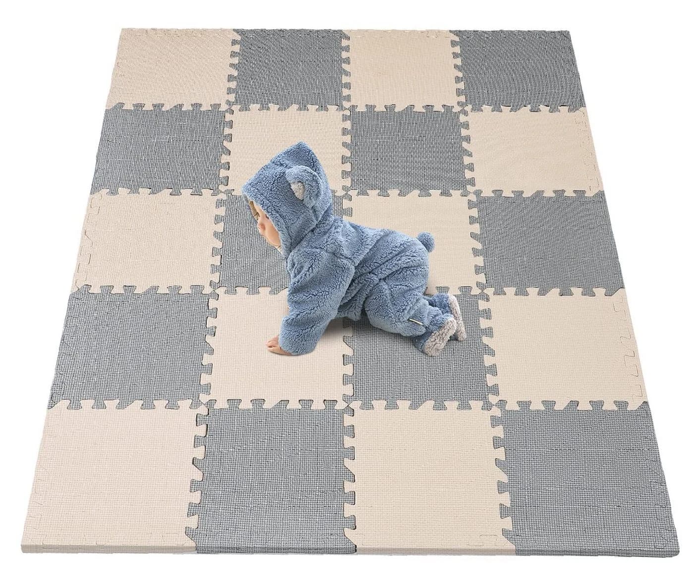 Youyijia Baby Spielmatte 20-teilig Grau/Cremeweiß EVA Schaumstoff - Bild 2