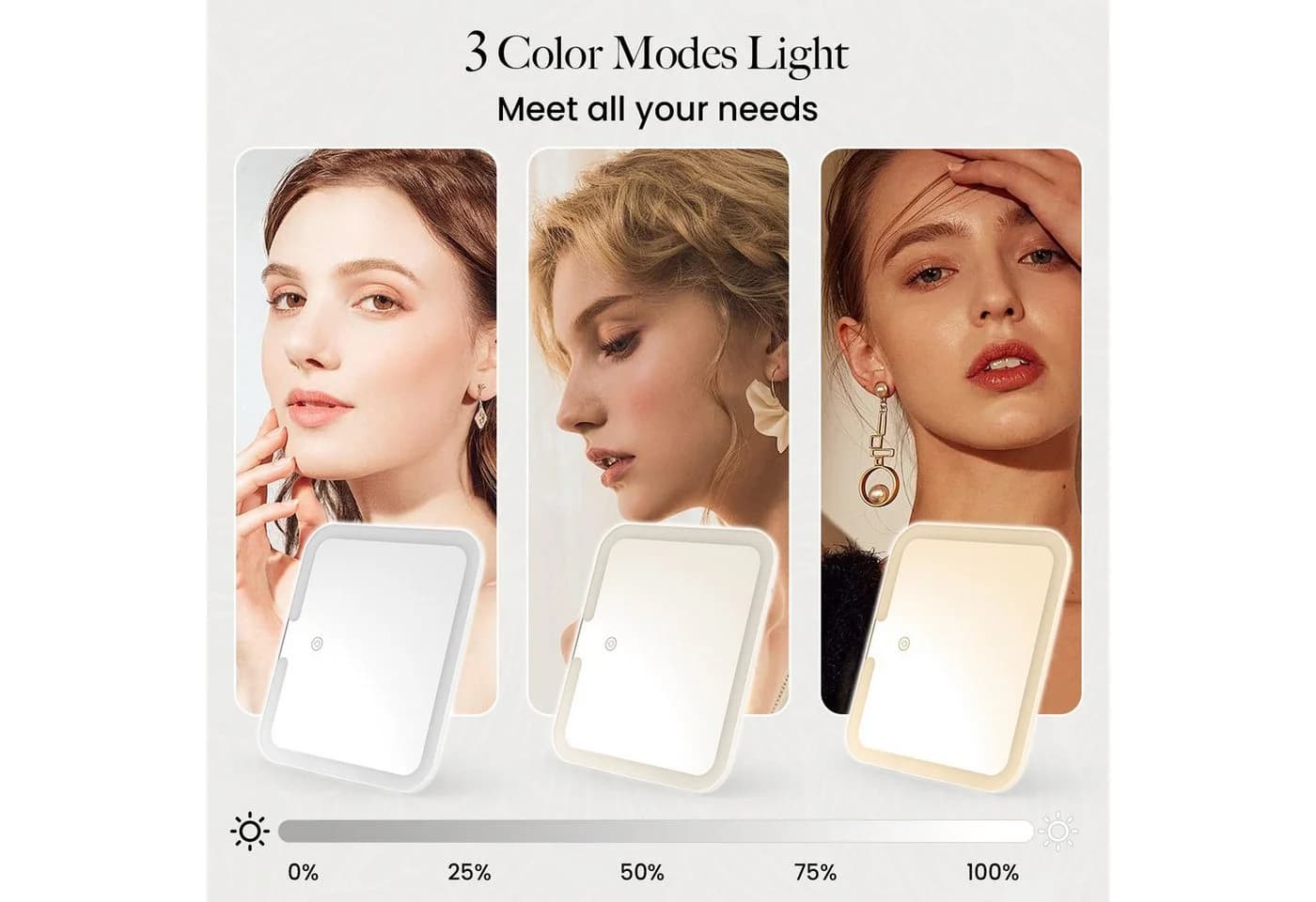 Youyijia Reise Make-up Tasche mit LED Spiegel Schwarz/Rosa - Bild 4