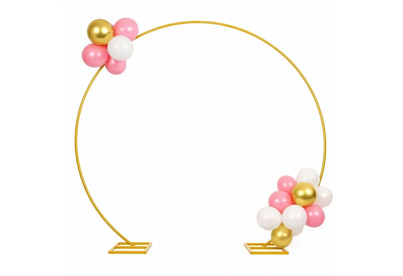 Youyijia Ballonbogenständer Goldener Runder Hochzeitsbogenrahmen mit Ständer - Bild 2