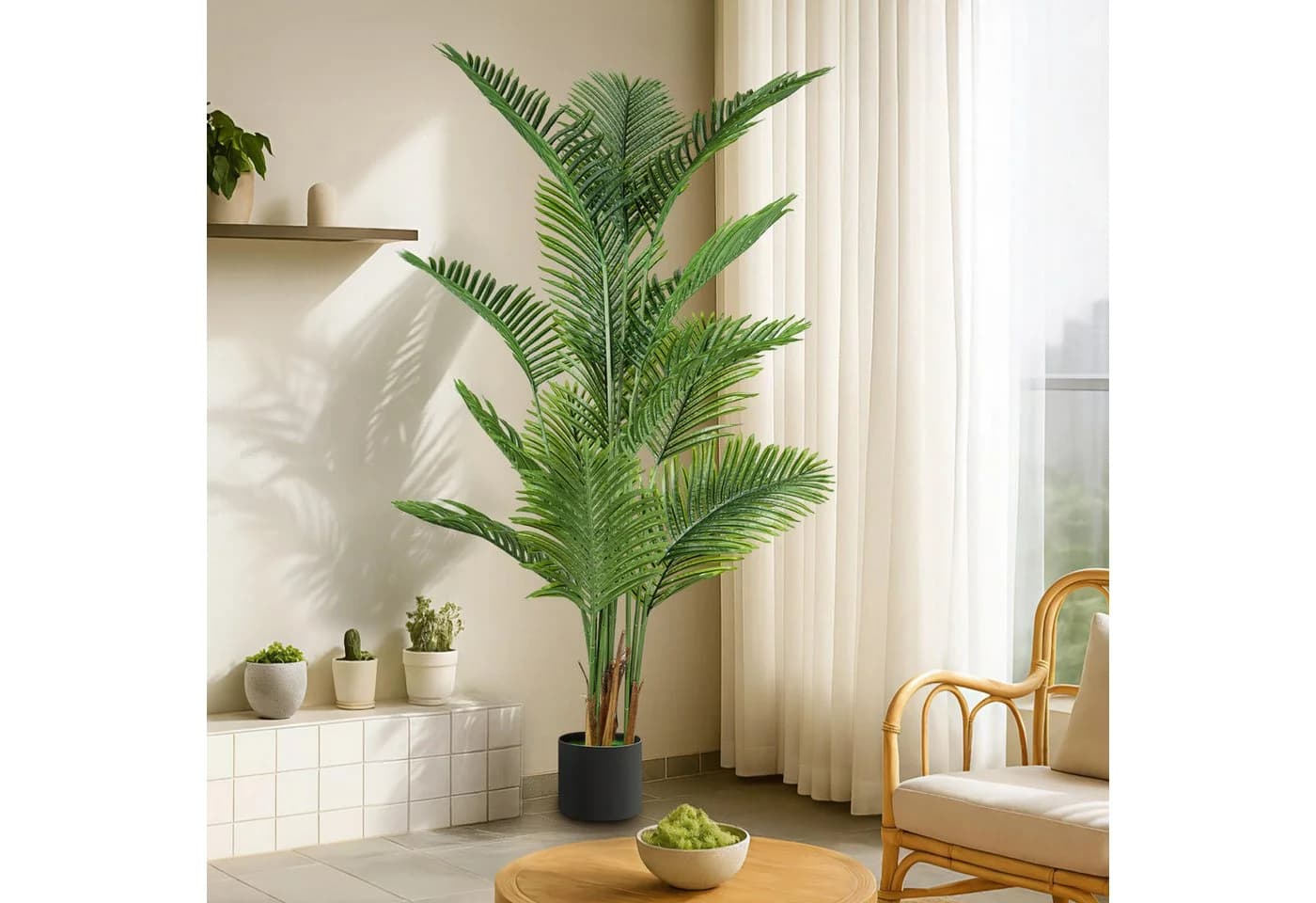 Youyijia Kunstpalme 180 cm Areca Palme Grün im Topf - Bild 3