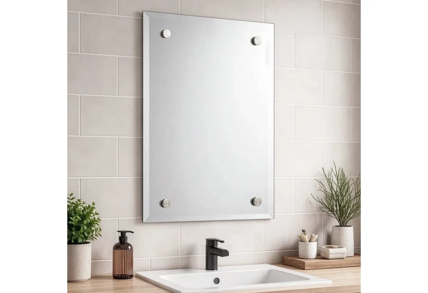 Youyijia Rahmenloser Wandspiegel rechteckig HD-Glas - Bild 3