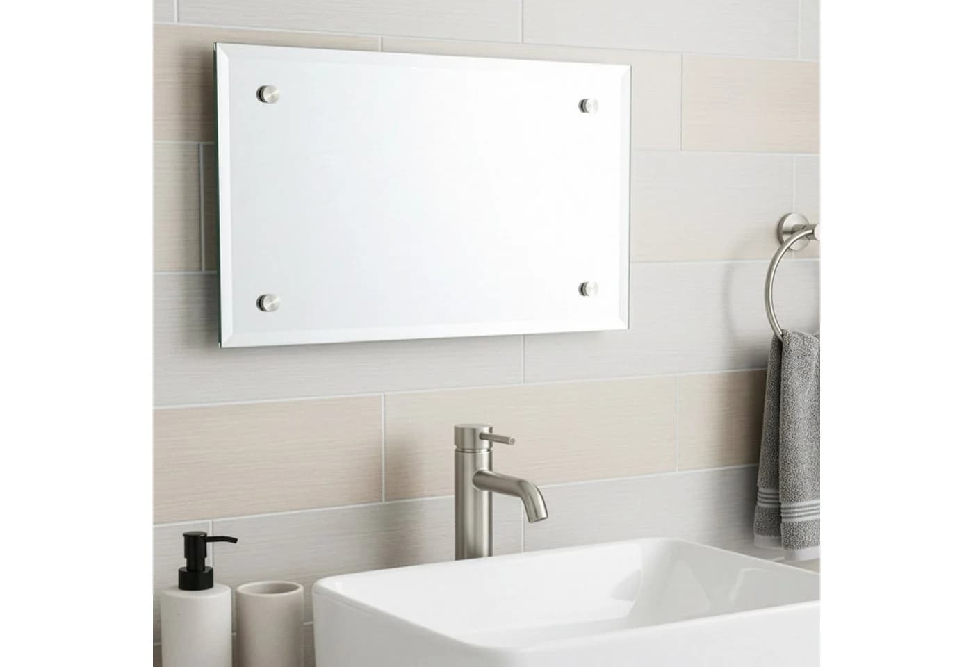Youyijia Rahmenloser Wandspiegel rechteckig HD-Glas - Bild 4