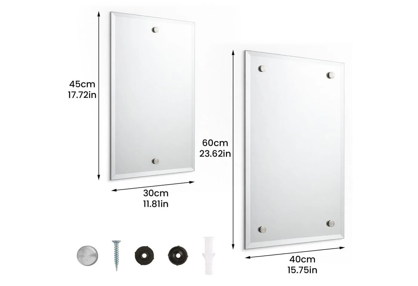 Youyijia Rahmenloser Wandspiegel rechteckig HD-Glas - Bild 5