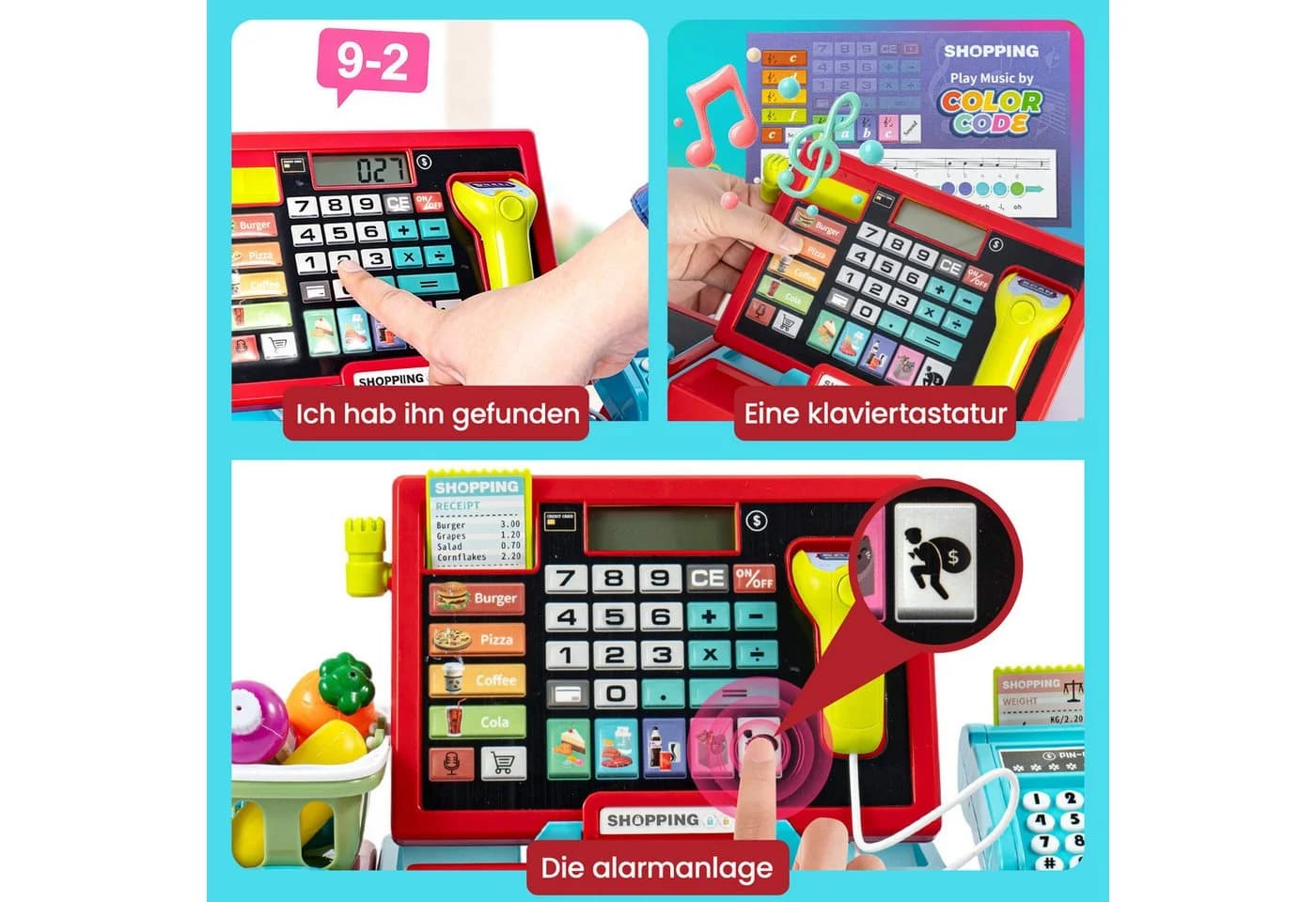 Youyijia Spielzeug-Kasse Rosa mit Licht & Sound