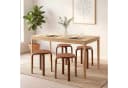 Youyijia Esszimmerstühle 4er Set Stapelbar Holzoptik Braun Bild 1