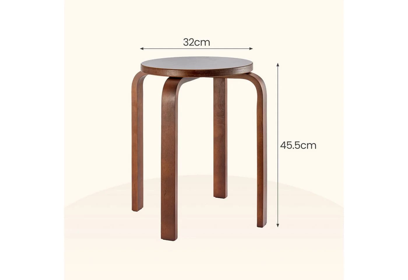 Youyijia Esszimmerstühle 4er Set Stapelbar Holzoptik Braun - Bild 3