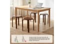 Youyijia Esszimmerstühle 4er Set Stapelbar Holzoptik Braun Bild 4